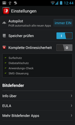 Die Einstellungen von Bitdefender Antivirus Free sind übersichtlich.