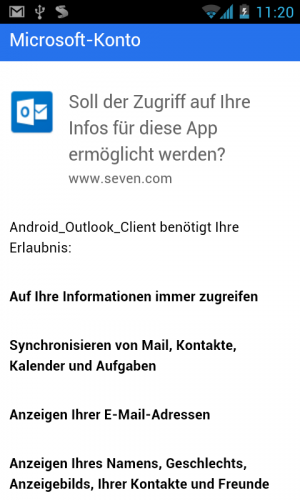Outlook klinkt sich in die Mails, Adressen und Termine ein.