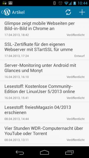 Der Wordpress-Client für Android wurde komplett überarbeitet.