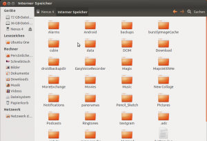 Abbildung 3: Mit den richtigen Treibern sieht Ubuntu die gleichen Dateien wie Ihr Android-Smartphone.