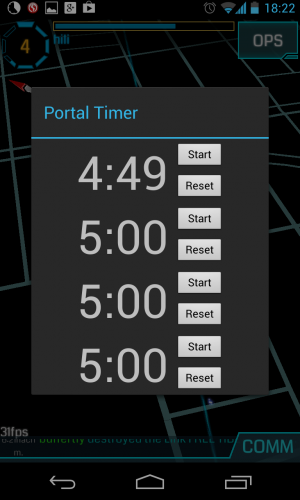 Abbildung 5: Die App Ingress Portal Timer meldet sich, wenn ein Portal wieder bereit für einen Hack ist.