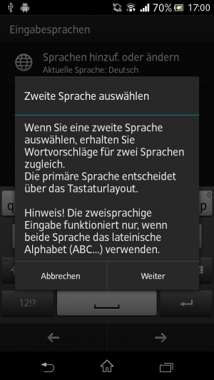 Abbildung 11: Wer öfters einmal in einer zweiten Sprache tippt, wird die Bilingualität zu schätzen wissen.
