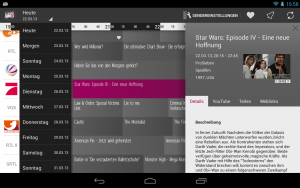 Abbildung 2: Auf einem Tablet haben Sie das Programm wie auch die Zusatzinfos komplett auf dem Display.