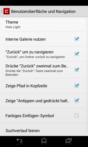 Abbildung 6: Wenn Sie Farbiges Einfügen-Symbol aktivieren, erleichtert dies bei einem Kopiervorgang die Orientierung in der App.