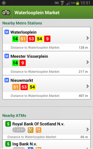 Abbildung 3: Sehr sinnvoll sind die Informationen zu den öffentlichen Verkehrsmitteln in der Nähe eines Ortes.