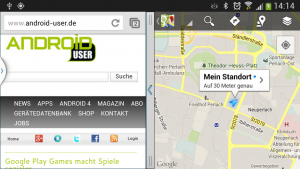 Im Multi-Window-Modus ordnen Sie zwei Apps neben- oder untereinander an.