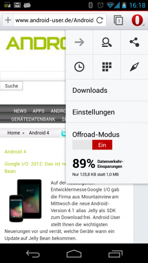 Im Offroad-Modus komprimiert ein Opera-Proxy die zu übertragenden Daten.