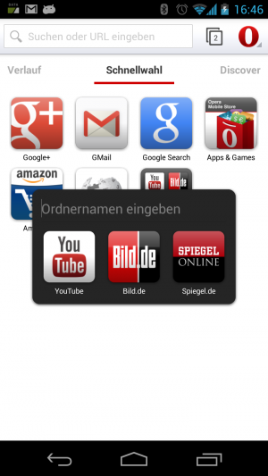 In der Schnellwahl sortieren Sie Ihre Favoriten in Ordnern ein.