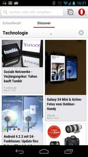Discover zeigt Ihnen aktuelle Meldungen aus Politik, Technik oder Sport.
