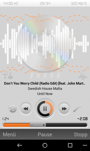 Abbildung 8: Bunt aber mit vielen Informationen: So präsentiert sich der Xplay Music Player.