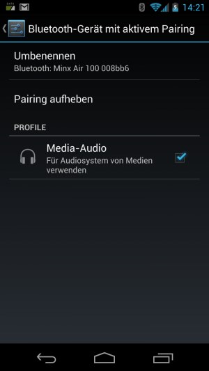 Abbildung 2: aptX-fähige Handys wie das Galaxy S3 oder S4 übertragen Musik in CD-Qualität zum Minx-System.