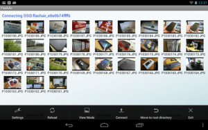 Abbildung 8: Die FlashAir-App Toshibas ist eher ein Download-Tool, eine Live-Vorschau gibt es nicht.