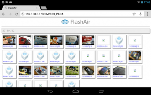 Abbildung 10: Auch die FlashAir-Karte bietet einen integrierten Webserver zum Download ohne App an.