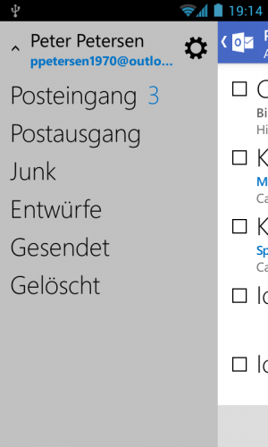 Abbildung 5: In der Seitenleiste finden Sie eine Übersicht über die jeweiligen Ordner.
