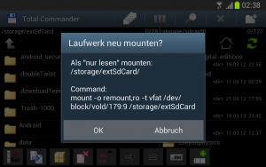 Abbildung 4: Auf gerooteten Geräten ist auch das Remounten von Partitionen möglich.