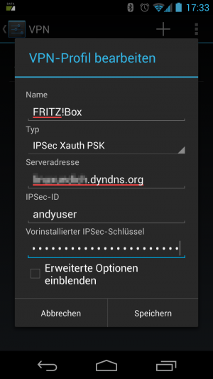 Abbildung 7: Übertragen Sie die Konfiguration am besten aus der vom Assistent gebauten Konfigurationsdatei.