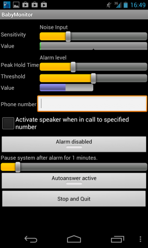 Abbildung 4: Mit der Babymonitor-App verwandeln Sie Ihr Smarpthone in ein Babyphone.
