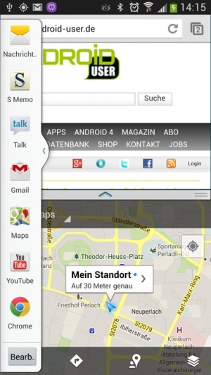 Abbildung 8: Im Multi-Window-Modus ordnen Sie zwei Apps neben- oder untereinander an.