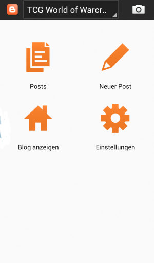 Abbildung 1: Die App Blogger kommt mit nur vier Funktionen im Hauptmenü aus. Das genügt aber, um sein eigenes Weblog zu pflegen.