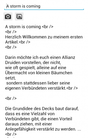Abbildung 2: Der Editor von Blogger erlaubt auch die Eingabe von HTML-Befehlen, falls man das benötigt.