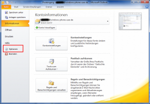 Abbildung 1: Neu seit Outlook 2010: In diesem Dialog müssen Sie die Optionen auswählen.