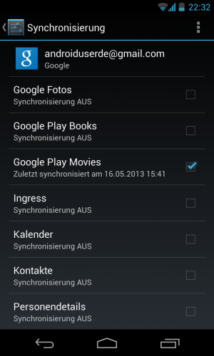 Abbildung 6: Unter Android müssen Sie lediglich die Synchronisierung der Kontakte einschalten.