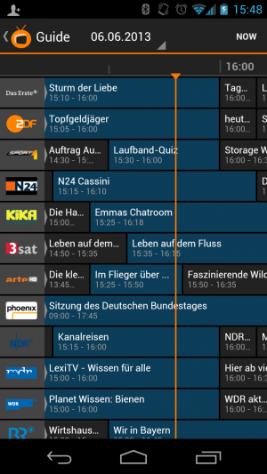 Der integrierte TV-Guide bietet Ihnen einen Überblick über die laufenden Sendungen.
