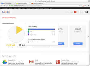 Google kombiniert alle Speicherbereich zu einem 15 GByte großem Online-Speicher.
