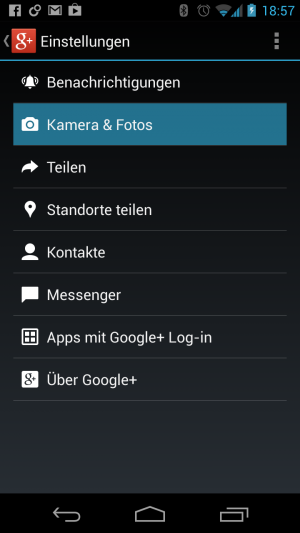 Gehen Sie in die Einstellungen zu Kamera & Fotos.