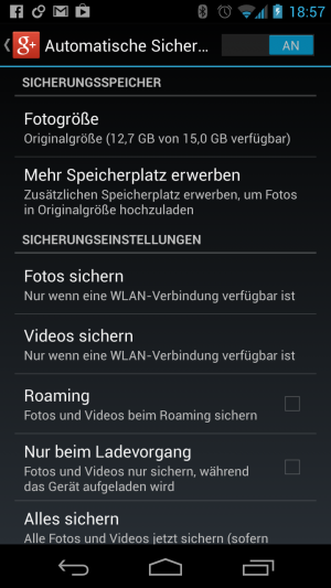 Zum automatischen Upload gibt es zahlreiche Optionen.
