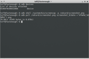 Die Android Debug Bridge im Einsatz.