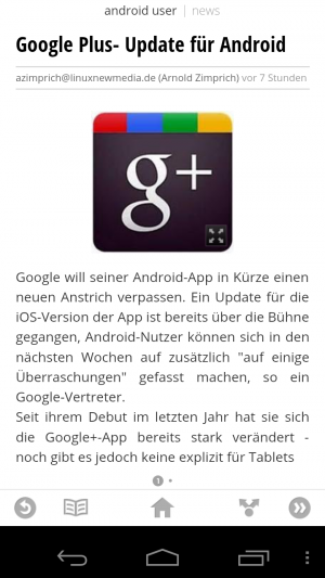 Abbildung 8: Auf dem Handy lässt sich dann der Beitrag komplett und ohne Werbung in Ruhe lesen.
