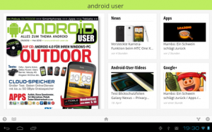 Abbildung 9: Auf Tablets läuft Google Currents automatisch als HD-App und zeigt mehr Inhalte an.