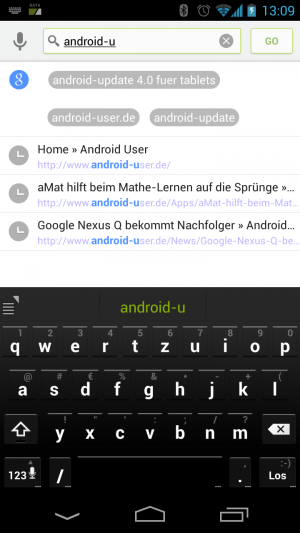 Abbildung 9: Der Next Browser sucht bei der Eingabe automatisch passende Domains heraus.
