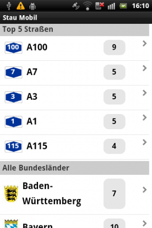 Abbildung 11: Die Top5 zeigen an, wo sich die größten Staus befinden.