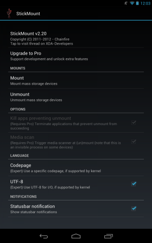 Abbildung 6: Dank StickMount können Sie den Speicher Ihres Nexus-Tablets erweitern.