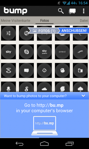 Abbildung 4: Neuerdings können Sie mit Bump auch Dateien vom Smartphone auf einen PC schicken.