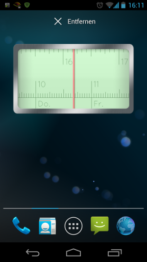 Abbildung 5: Um das Widget wieder zu löschen, halten Sie es und schieben es mit dem Finger zum Befehl Entfernen.