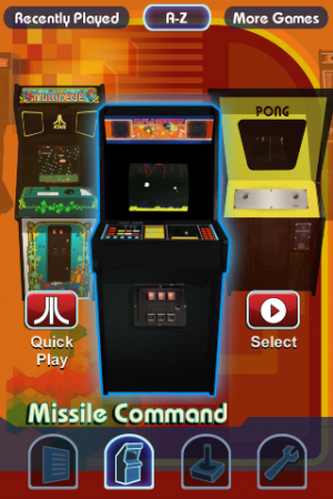 Abbildung 8: In Atari's Greatest Hits hat man die Wahl zwischen verschiedenen Automaten.