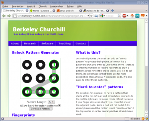 Abbildung 5: Der Unlock Pattern Generator erzeugt zufällige Entsperrmuster mit einer vorgegebenen Länge.