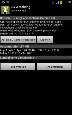 Abbildung 6: Auf älteren Androiden bietet Link2SD auch die klassische Verschiebemethode des Betriebssystems an.