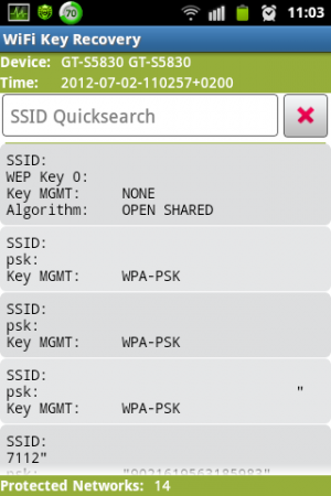 Abbildung 2: WiFi Key Recovery hilft beim Wiederherstellen von WLAN-Passwörtern.
