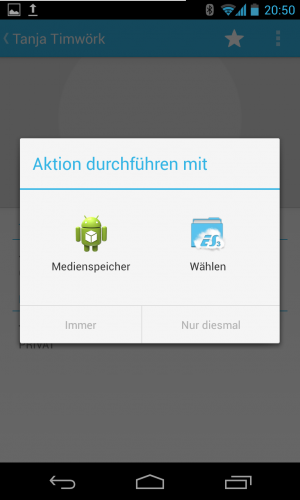 Abbildung 6: Ist der ES Datei Explorer installiert, können Sie gleich bei der Auswahl neue Töne installieren.