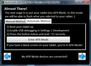 Abbildung 6: Via Toolkit versetzen Sie das Tablet in den APX-Modus.