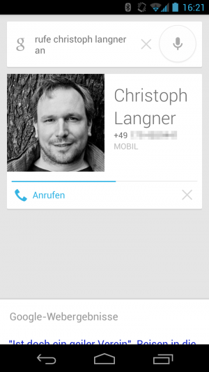 Abbildung 2: Die in Android integrierte Spracherkennung kann Ihnen viel Tipperei ersparen.