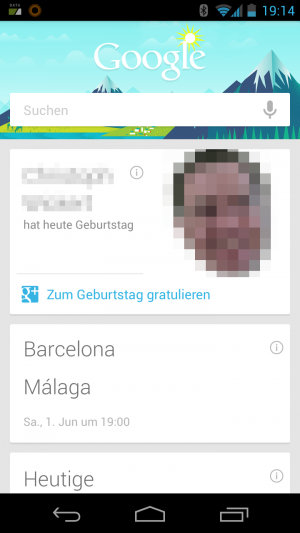 Abbildung 6: Google Now informiert Sie über anstehende Fussballspiele und Ergebnisse.