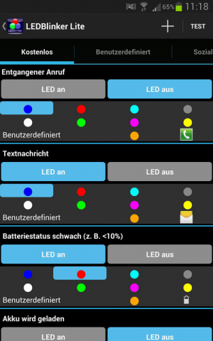 Abbildung 2: LED Blinker sorgt für individuelle Benachrichtigungen auch im Standby.