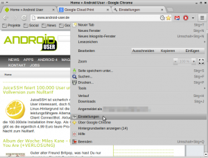 Abbildung 1: Die Einstellungen von Chrome beherbergen auch die Freigabe des Cloud-Printings.