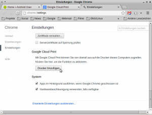 Abbildung 2: Sie können beliebig viele lokale Drucker an die Ihre Googlee-Cloud andocken.