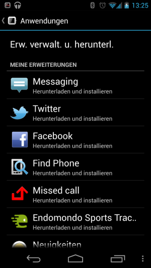 Abbildung 7: Zusätzliche Uhren-Apps koppeln verschiedene Android-Apps mit der SmartWatch.